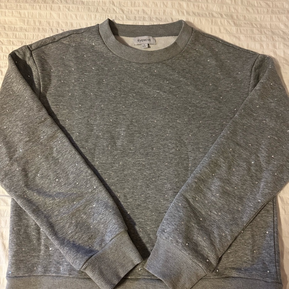 Evereve Women's Gray Speckled Crewneck Sweater